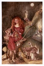 Secrets of the Night - Original Art, Watercolour Pagan Fantasy Folk Painting - £62.95 GBP