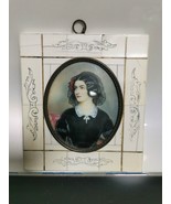 Outstanding Antique French Portrait Miniature Lola Montez Inlaid B*ne Fr... - $186.64