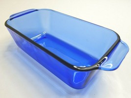Pyrex Cobalt Blue 1.5 QT Rectangular Glass Bread Meat Loaf Casserole Pan 213-R - £28.71 GBP