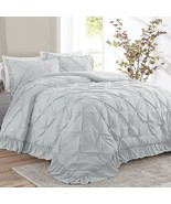 120X120 Oversized King Comforter Set, 3 Piece Ultra Soft Pinch Pleat Bed... - $135.99