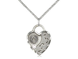 Footprints, Heart Pendant (sterling silver) Crystal Birthstone, 18 Inch ... - £56.44 GBP