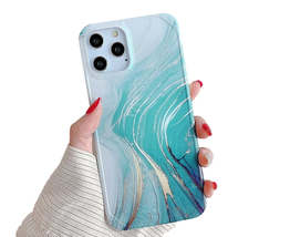 Anymob iPhone Case Terrain Marble Oil Painting Pattern Soft Silicone Back Cover  - £15.78 GBP