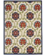 6 X 9 Ivory And Blue Floral Indoor Outdoor Area Rug - €165,60 EUR