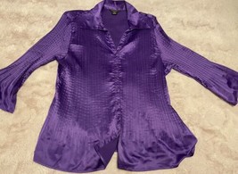 long sleeve top ladies 2XL LSU purple blouse - £20.57 GBP