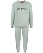 allbrand365 designer Big Kids Sweatshirt &amp; Jogger Pajama Set Crew Love Size 6-7 - £23.38 GBP