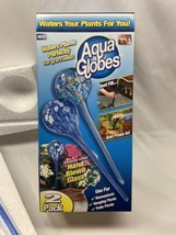 New Aqua Water Globes 2 Pack Multi Color Hand Blown Glass, Waters Plants - $8.54