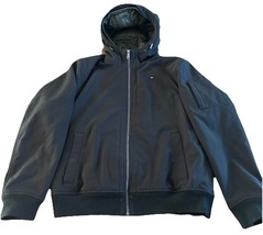 Tommy Hilfiger Men&#39;s Black Water Wind Resistant Hooded Bomber Lined Jack... - $44.34
