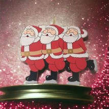 Ice Skating Santa Claus Ornament Kurt Adler Christmas 1987 Die Cut Wood Kitschy - £11.67 GBP