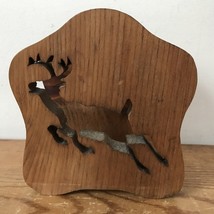 Vintage Little Wittles Richmond VA Carved Wood Reindeer Deer Napkin Holder - £29.10 GBP