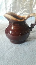 Vintage McCoy Brown Drip Stoneware Pitcher #7528 6&quot;T Made in America - £20.07 GBP