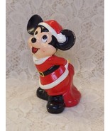 Vintage Mickey Mouse Dressed as Santa Claus Ceramic Figurine Made in Korea - £12.50 GBP
