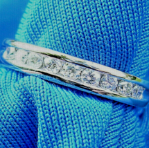 Earth mined Diamond Deco Wedding Band Half Eternity Anniversary Ring 14k... - $1,230.25