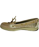 Sperry Metallic Glitter Gold Tan Angelfish TopSider Boat Shoes Loafers s... - $45.46 CAD