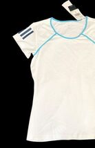 Adidas Women’s Club Tee Shirt White Blue Trim Size S NWT Tennis Training Top image 2