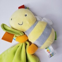 Taggies Bee Rattle Lovey Security Blanket Unisex Green Yellow Soother - £16.84 GBP