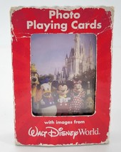 Vintage Walt Disney World Rectangular Shaped Photo Playing Cards With Case - $12.54