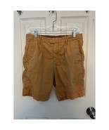 MNG Man Khaki Shorts Tan Size 28 Classic Flat Front Chino Style Summer C... - $16.83