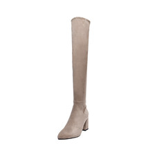 High Quality Over the Knee High Boots Dress Shoes Women Elastic Stretch Faux Sue - £98.58 GBP
