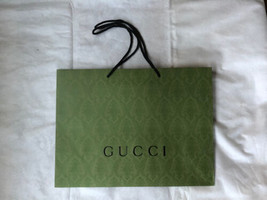 Gucci shopping bag L green paper with handles 18.75 x 14 x 6.5 - £27.86 GBP