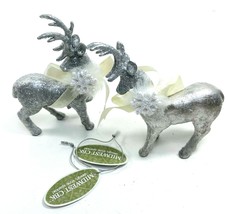Midwest CBK Figurines Silver Elegant Deer Christmas Christmas Set of 2   - £12.88 GBP