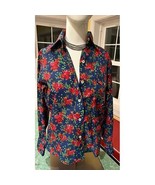 1970s Vintage retro floral pattern Skyr button up shirt sz small - $80.00