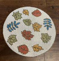 Set Of 2 Sigrid Olsen Fall Leaves  Beaded Round 15&quot; Charger Placemat New - £47.95 GBP