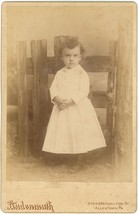 Circa 1890&#39;S Cabinet Card Adorable 3 Year Old By Fence Lindenmuth Allentown Pa - £7.43 GBP