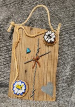 HANDMADE BARNWOOD AN BARBED WIRE COWGIRL CROSS - $45.00