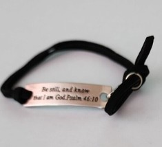 Scripture Bracelet ~ Be still, and know that I... ~ Psalm 46:10 ~ Black &amp; Silver - £11.93 GBP