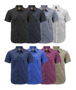 Men’s Casual Western Pearl Snap Button Down Short Sleeve Cowboy Dress Shirt - £20.19 GBP