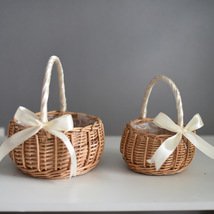 Flower Girl Basket, Rustic Woven Wedding Basket, Simple Bridesmaid Basket - £22.02 GBP+