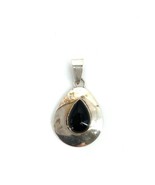 Vintage Navajo Sterling Black Onyx Stone Teardrop Pendant Signed By Ella... - $915.43 MXN