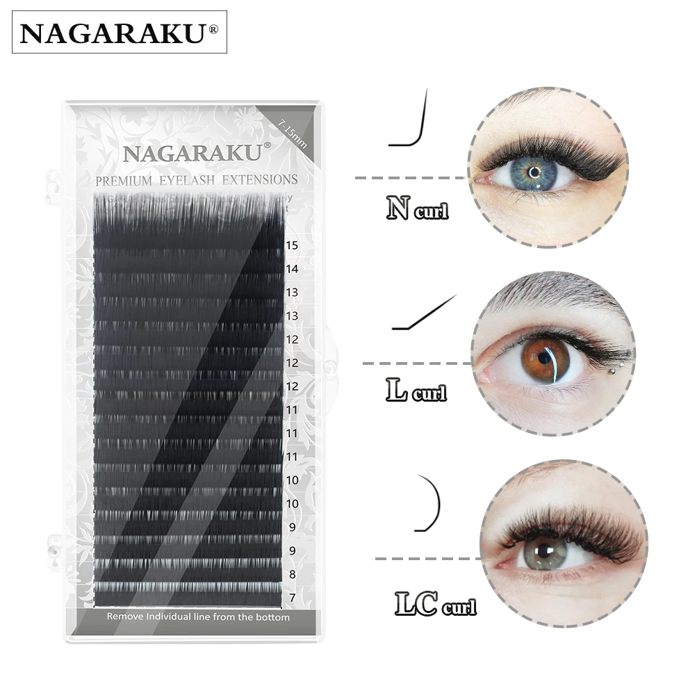 NAGARAKU N curl M curl mink eyelash individual makeup false lashes magne... - $29.43