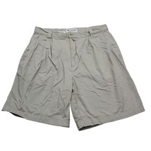 Columbia Shorts Mens 32 Beige Pleated Front Slash Pockets Mid Rise Cotton - $19.68