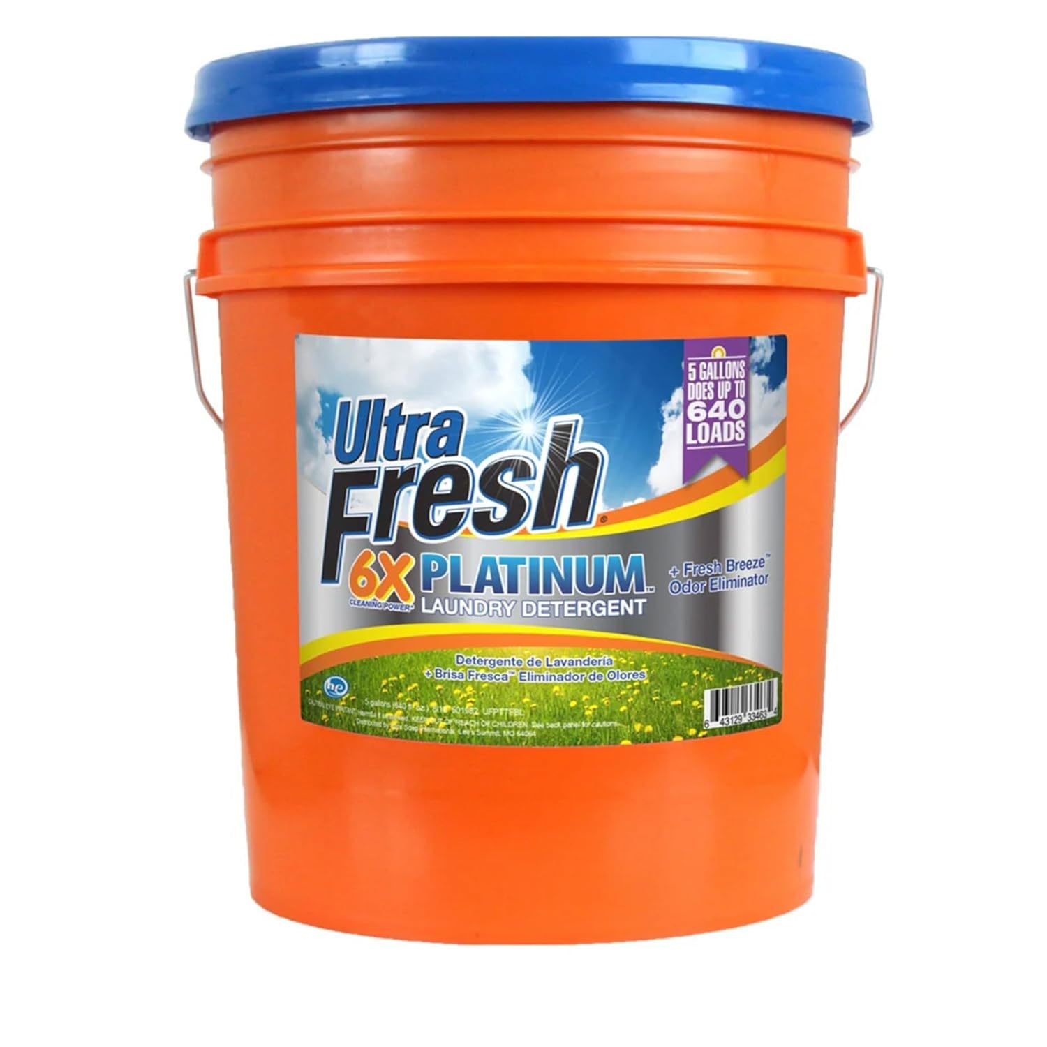 6X Platinum Laundry Detergent + Fresh Breeze Odor Eliminator - 5 Gallons - White