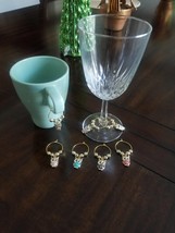 7pc. Beautiful Owl Wine Glass Markers/Glass Charms/Drink Markers/Glass Identifie - £6.37 GBP