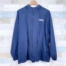 The Citadel Vintage Windbreaker Rain Jacket Blue Hooded Full Zip Mens Large - £31.14 GBP