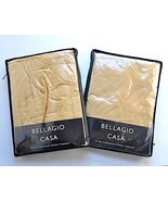 Bellagio Casa 100% Silk Dupioni 44 x 84 Embroidered Drape Panels Gold Tie Tabs 2 - $147.51