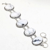 Howlite Oval Shape Gemstone Fashion Valentine Gift Bracelet Jewelry 7-8&quot; SA 1020 - £6.25 GBP