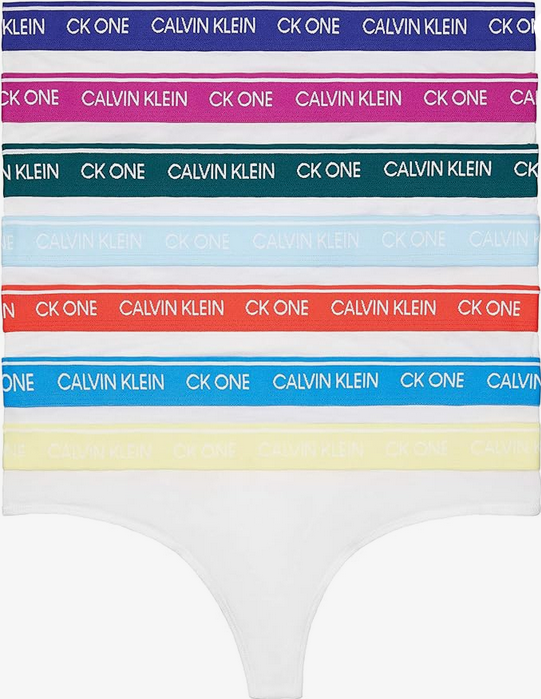 Primary image for CALVIN KLEIN CK ONE Womens Thong Underwear 7 Pack Assorted Size Medium $55 - NWT