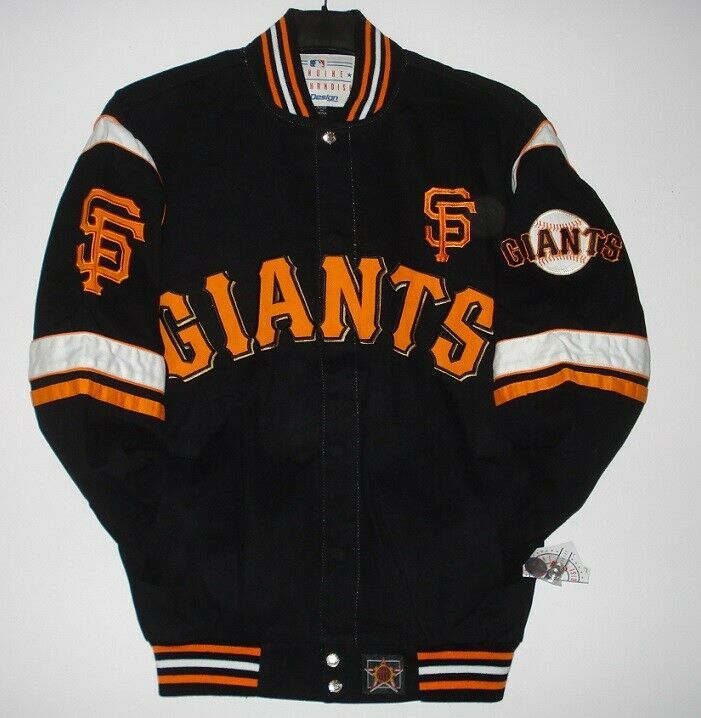 MLB San Francisco Giants Cotton  Twill Embroidered Jacket JH Design Black - £125.54 GBP