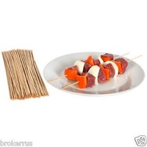 100 BAMBOO 12&quot; SKEWERS Shish Kabob BBQ grill party skew vegetable rOund ... - $21.43