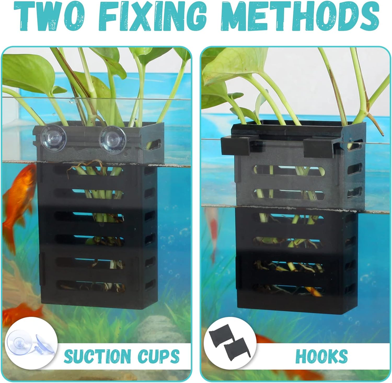 2 Pcs Aquarium Plant Holder, Fish Tank Plant Holder with Hooks and Suction Cups, Item image 2