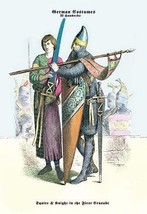 German Costumes: Squire and Knight in the First Crusade - Art Print - £17.57 GBP+