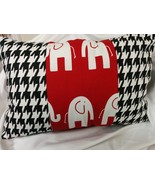ELEPHANT HOUNDSTOOTH PILLOW Cover- Delta Sorority Pillow Cover, Red whit... - $26.06 CAD