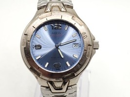 Guess Waterpro Mens Watch New Battery Blue Dial Silver Tone 37mm - £27.02 GBP