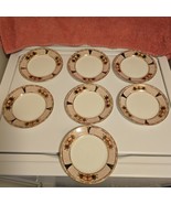 Vintage 7 Fenton England 6 ³/⁴ Inch Bread Plates &quot;Mocha 3326&quot; - $95.91 CAD