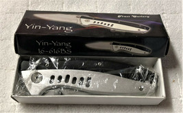 Frost Cutlery 16-1616BS YIN YANG Locking Plain Edge Folding Pocket Knife w/ Clip - £11.76 GBP