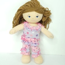 Cracker Barrel Believe in Yourself Plush Doll Brown Hair Blue Eyes Polka Dot 16&quot; - $21.77