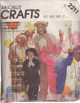 McCALL&#39;S 1985 PATTERN 2211 SIZE MD ADULT CLOWN &amp; HOBO COSTUMES - $3.00